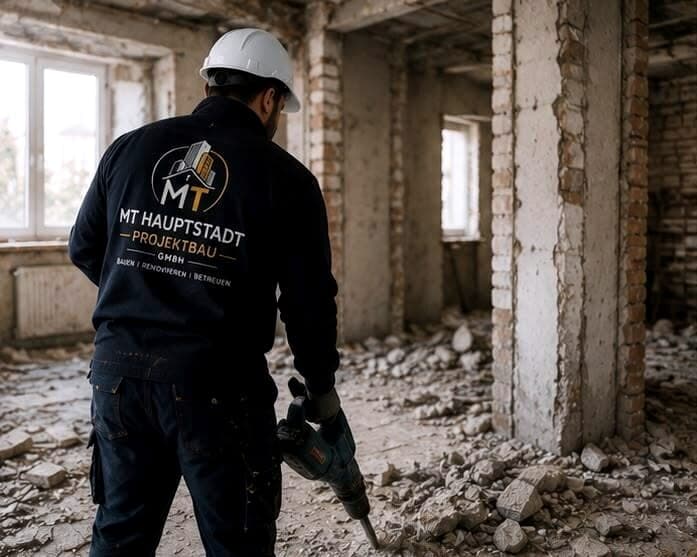 Rückbauarbeiten mit dem Abbruchhammer im Rohbau
